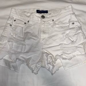 white jean shorts size 0 !